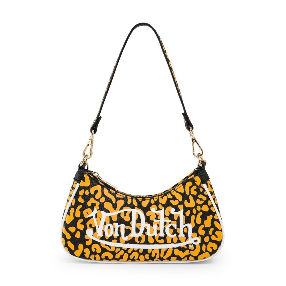 Von Dutch Y2K Orange Cheetah Shoulder Bag